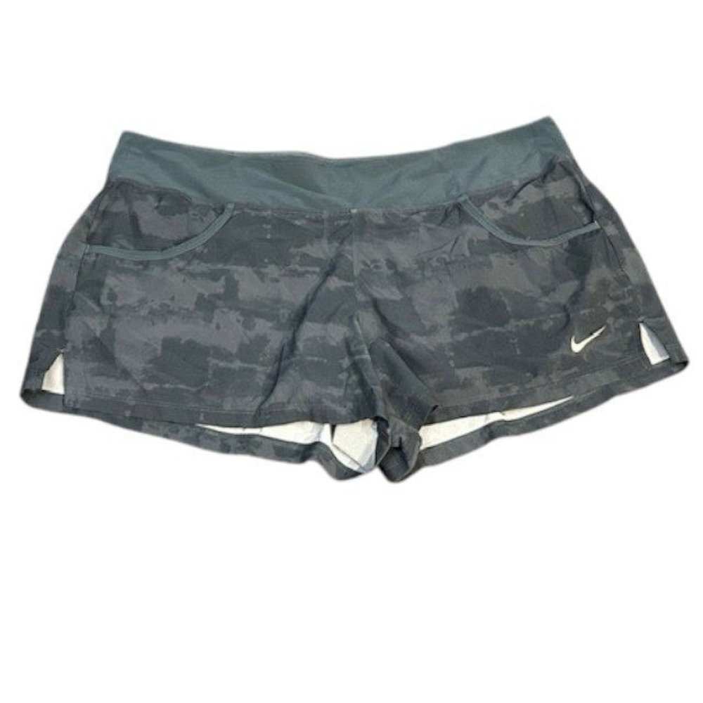 Nike Dri-Fit XL Camo Running Shorts Womens Athletic Gym Workout Activewear Sport - Picture 2 of 12